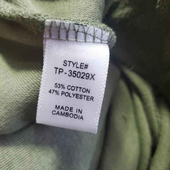 Zenana Plus Size Set Sweatpants Hoodie Full Zip Jacket Loop Terry Olive 1X - Picture 3 of 4